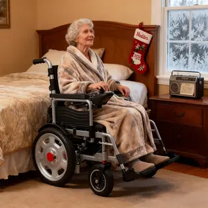 Christmas exclusive，Foldable electric wheelchair for the elderly - The control panel is easy for the elderly to operate. Left/Right Hand Switchable.Christmas gifts,Black Friday limited-time specials