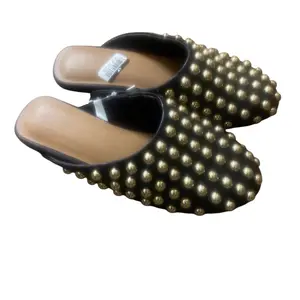 Women’s Channing Studded Slip On Mule Jet Black - A New Day Choose Size
