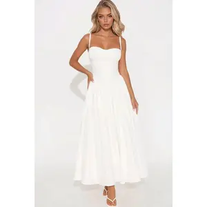 Angelina Poplin Maxi Dress - White K