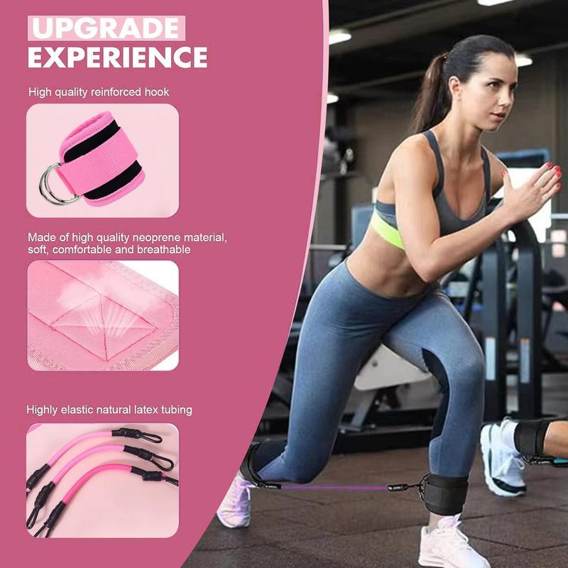 Ankle Resistance Bands with Cuffs – Adjustable 3‑Level Resistance Bands & Padded Ankle Straps for Glute, Hip & Leg Workouts – Booty Kickbacks, Home/Gym Fitness Training  Home Fitness Equipment for Women, Home Exercise Equipment calisthenics tool