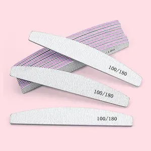 10Pcs 100/180 Grit Nail File and Buffer Professional Double-Sided Acrylic, Gel & Natural Nails Professional Reusable Washable Nail File Set for Manicure & Pedicure, Home and Salon Use