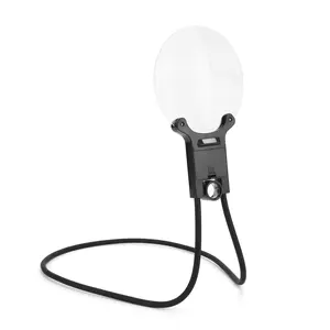 138mm 16X Hands Free Neck Magnifying Glass with LED Light Rechargeable Page Magnifier for Reading Sewing Knitting Cross Stitch & Crafts