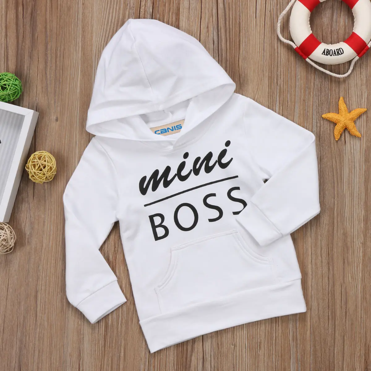 Toddler Baby Boys Girls Hoodie Sweatshirt Letter Print Pullover Long Sleeve Hooded Tops Tee Fall Winter Clothes