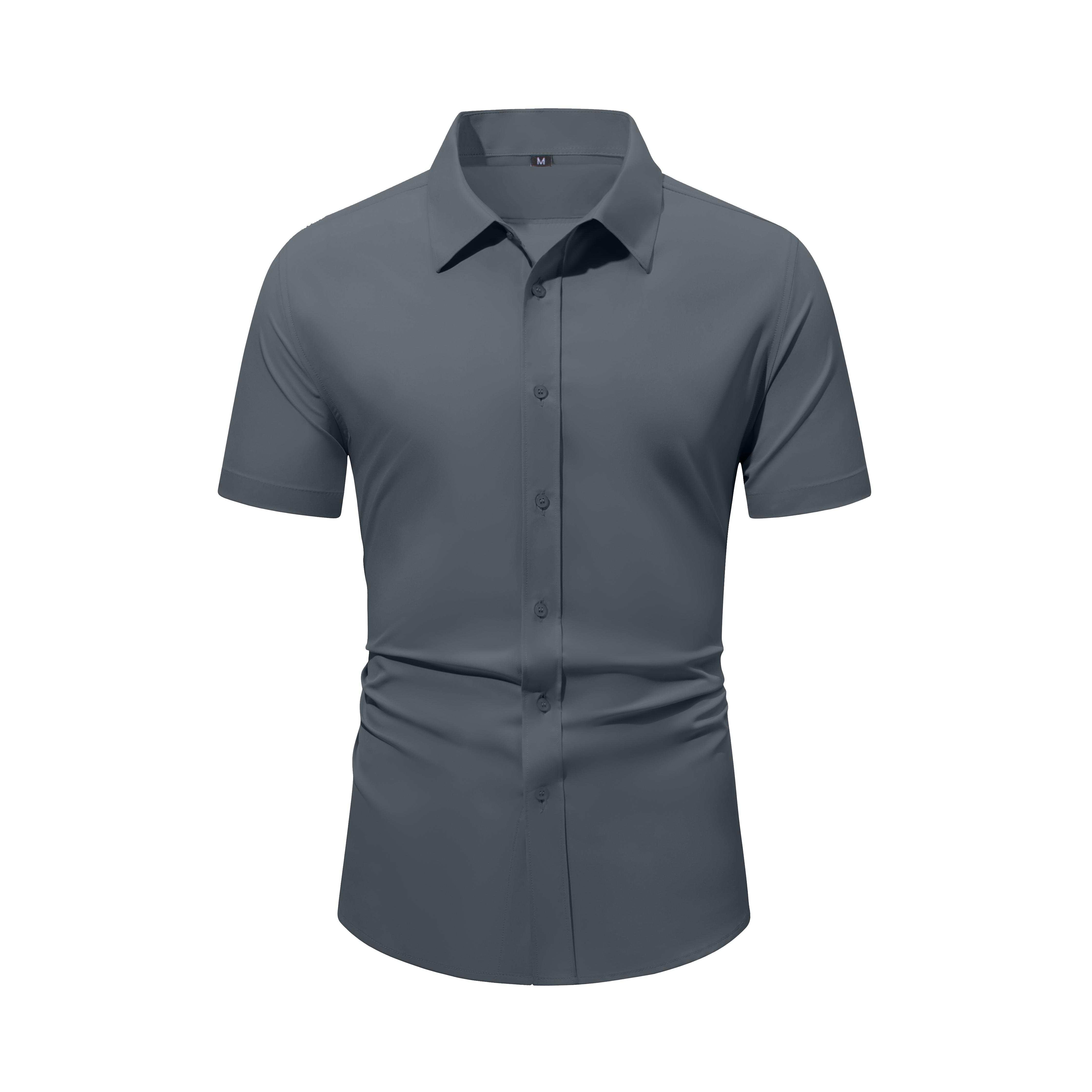Men&rsquo;s Short-Sleeve Button-Down Shirt, Wrinkle-Resistant Business Casual Shirt for Work Commuting, Summer Wear, TOKTIK Selected Clothes Shortsleeve Menswear Stylish camisa para hombre summer outfits shirt summer clothes