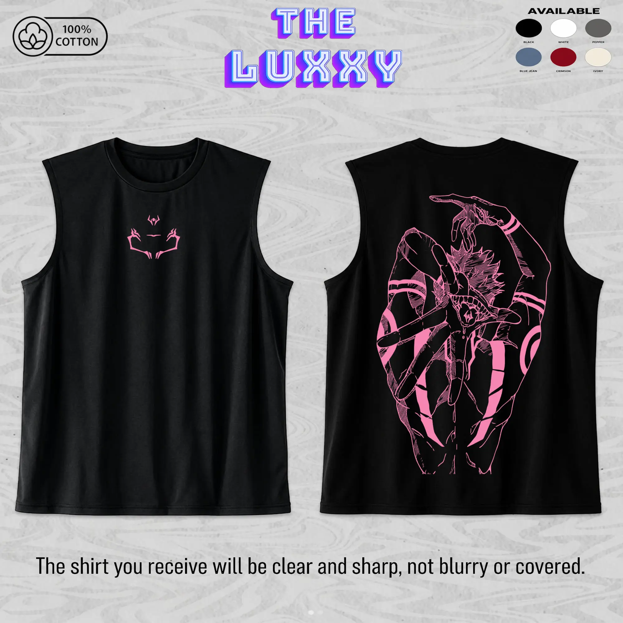 Sukuna Unisex Cotton Premium Comfort Colors Tank Top, Jujutsu Kaisen Anime Merch, Grunge Cotton Comfort Tank Top, Anime Aesthetic Gift, Gym Tank Top, Anime Gym Tank Top