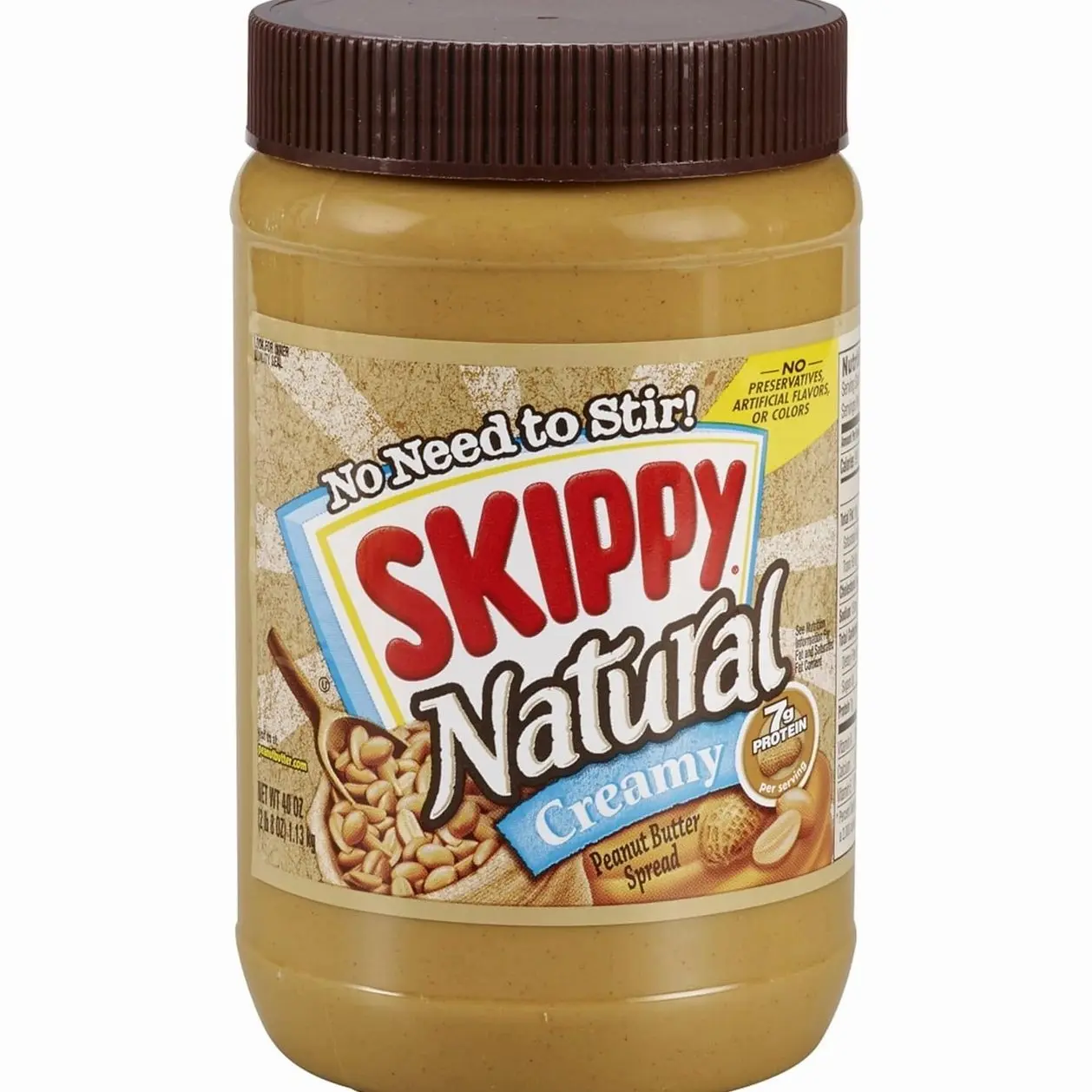 SKIPPY Natural Creamy Peanut Butter, 7 g Protein Per Serving, 40 Ounce