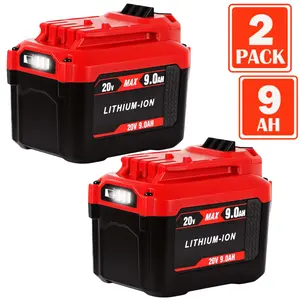 Upgraded 2-Pack 9.0Ah 20V Replacement Battery for Craftsman V20 Series Lithium ion Batteries, Compatible with CMCB206 CMCB205 CMCB204 CMCB202 CMCB201 20-Volt Cordless Power Tools