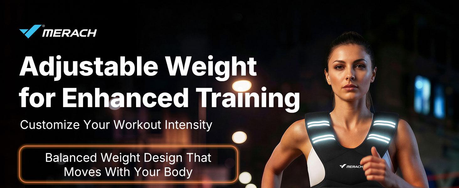 Merach Adjustable Weighted Vest 4–10 lbs with Removable Weight Packs, Lightweight Training Vest with Secure Fit for Walking, Running, Strength Training & Home Workouts