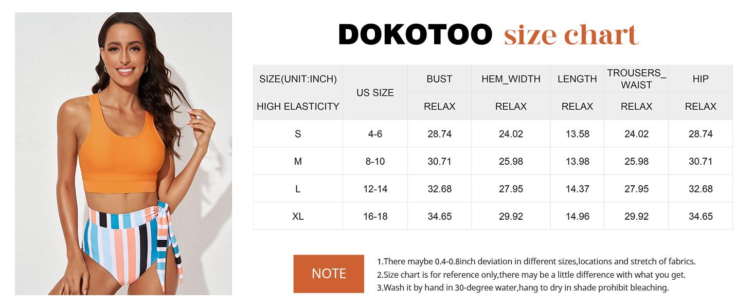 Dokotoo Womens Scoop Neck Racerback High Waisted Bikini Sets Two Piece Swimsuit Floral Print Tummy Control Bathing Suit
