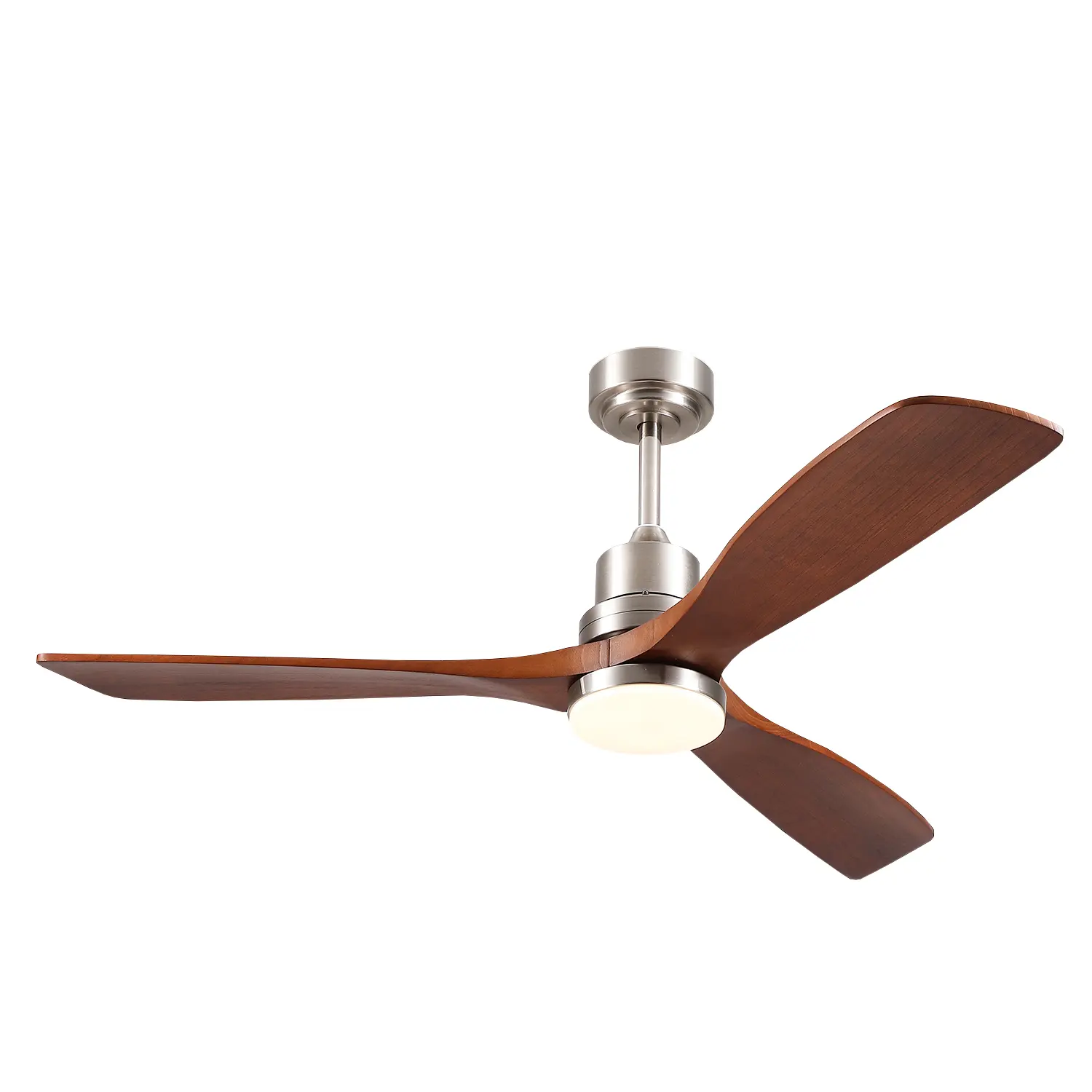 52-in Modern Solid Wood Ceiling Fan with Lights, Quiet DC Motor, 3-Color LED, Remote Control for Living Room, Bedroom