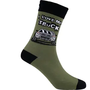 I Love My Truck Natural Bamboo Knit Socks