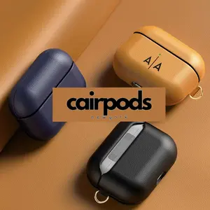 Custom Leather AirPods Pro 1st Gen Case - Protective Cover for Apple Wireless Earbuds with Lanyard Strap