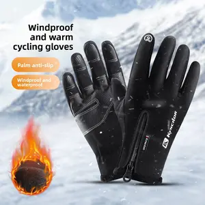 Winter sports outdoor riding gloves men's and women's velvet touch screen skiing wear-resistant electric vehicles warm and windproof Windproof Cycling Gloves cold weather gear Touchscreen thermal Heated off-road motorcycle Waterproof essential gift Thick