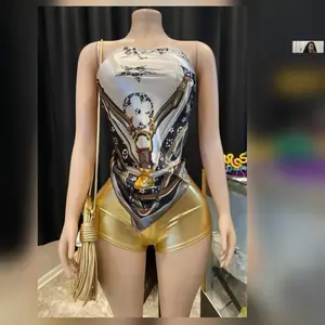 Gold Scarf Short Set