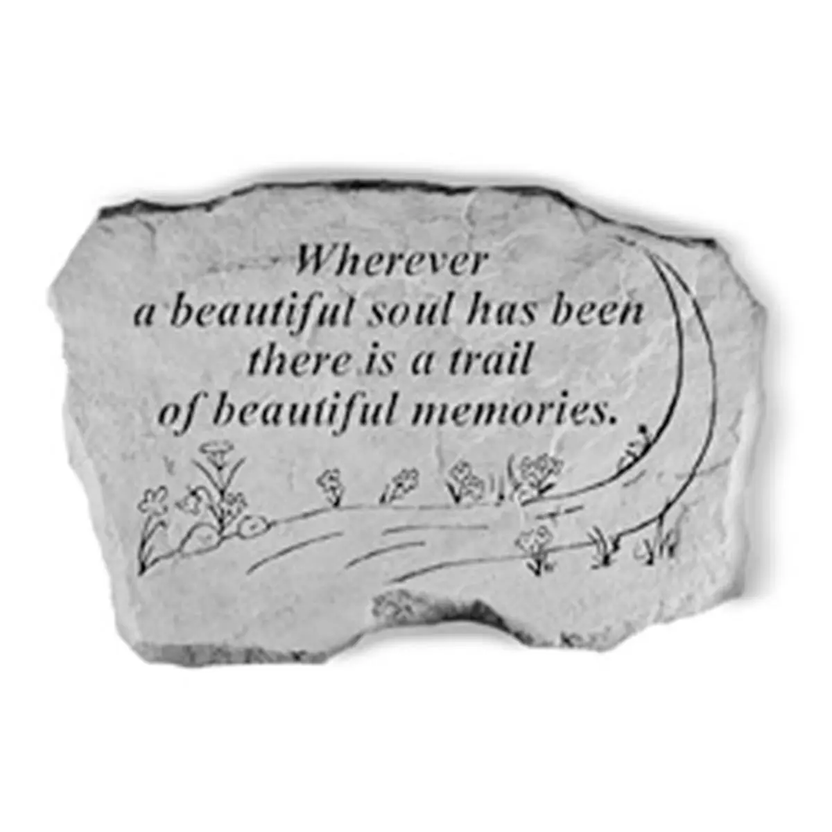 212 MAIN Personalized Garden Stone - "Wherever A Beautiful Soul" Memorial Plaque, 16x10.5in Weatherproof Outdoor Decor, Wall-Mount Outdoor Furniture Accessory