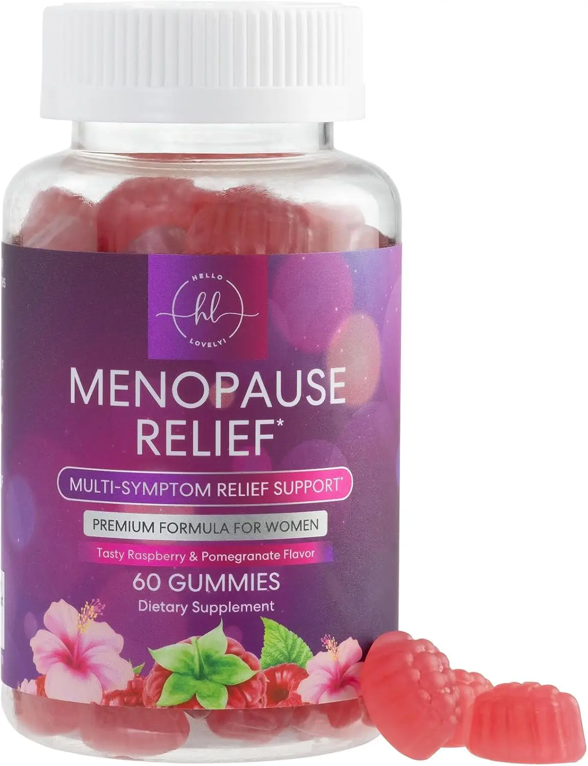 Menopause Supplements for Women - Complete Natural Mild Hot Flashes & Night Sweats Support, Multi Benefit Menopause Relief Gummy, Support for Balance
