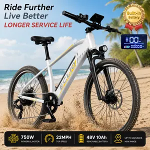 ECLIO M5| 26'' Electric Bike |UL CERTIFIED| 1-Year Warranty Peak Power 750W Top Speed 22 mph Max Range 60 miles | High-Carbon Steel Lightweighted | Removable Battery | Dual Power-Cut Brakes All-Terrain  Fat Off-Road Tire| 30-Day Free Return