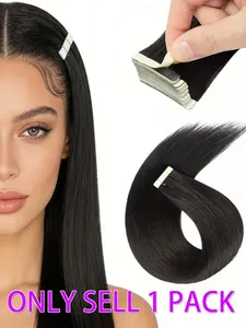 20pcs Tape-In Hair Extensions, Black, Brown, Long Hair Available, Seamless Tape Extensions for Volume, Length, Highlights, Damage-Free Application and Removal, Suitable for All Hair Types, Natural Look