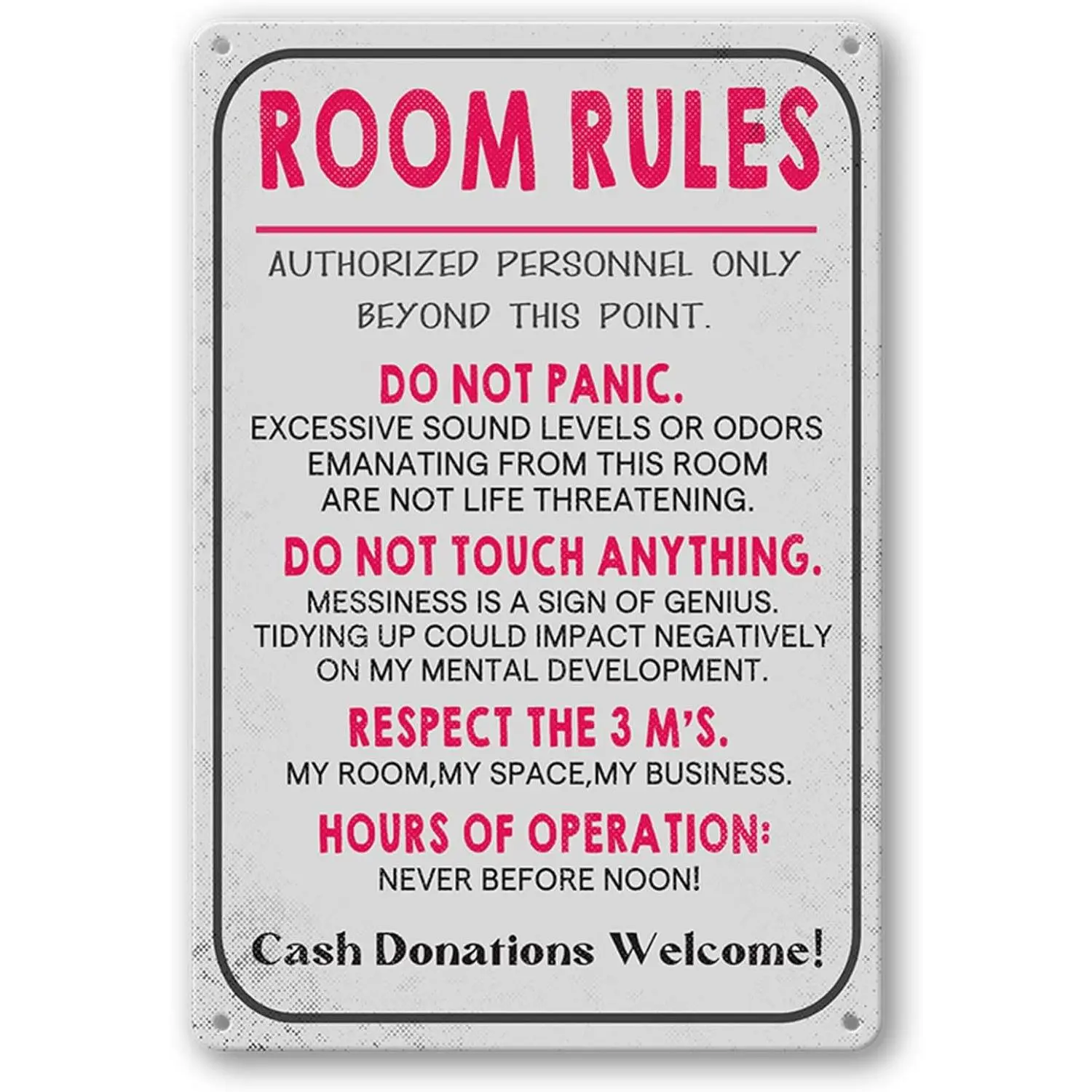 Funny Steel Wall Metal Plaque - 12x8 In Door Hanging Sign, Teenage Boy Gifts, Girl Room Decor, Gaming Room/Dorm Decorations