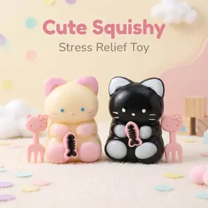 2-Pack Fish Bone Cat Stress Relief Toys, Cute Appearance, Squishy Texture, Ultra-Relaxing, Perfect for Anxiety Relief, Fun and Engaging