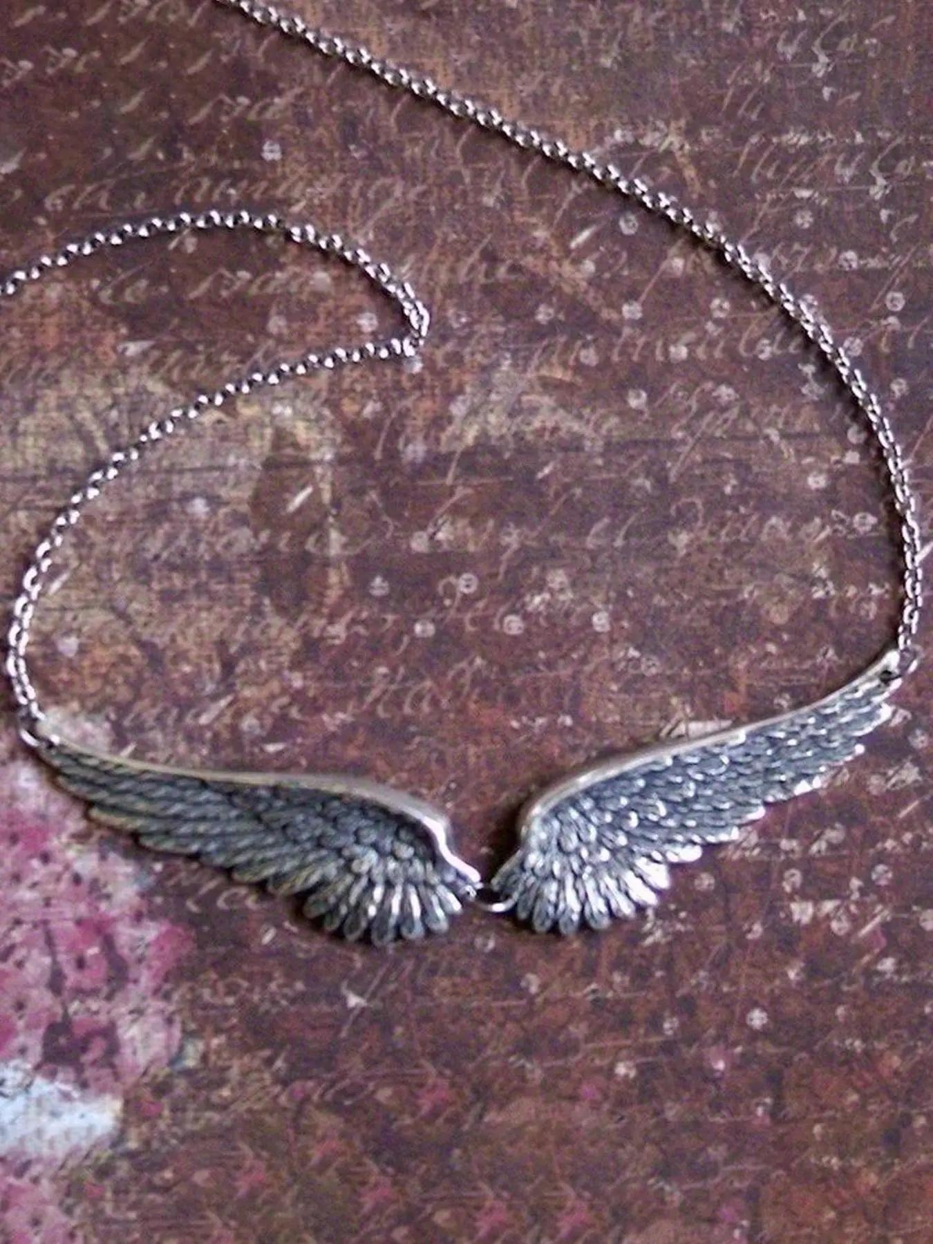 Gothic Vintage Angel Wings Necklace for Men and Women, Trendy Punk Party Personalized Jewelry, Unique Design Jewelry Accessories