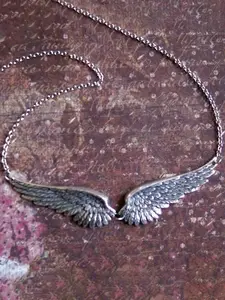 Gothic Vintage Angel Wings Necklace for Men and Women, Trendy Punk Party Personalized Jewelry, Unique Design Accessory, Jewelry Accessories