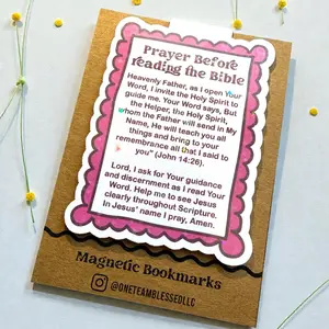Prayer Before Reading the Bible Magnetic Bookmark | Christian Scripture Bookmark with Holographic Finish