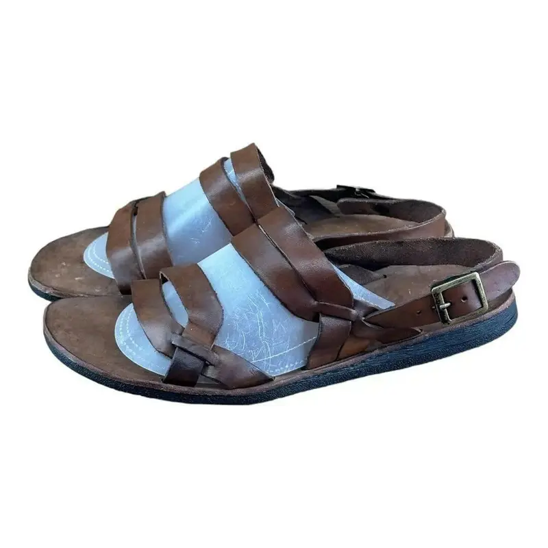 Re Ferdinando Men White Leather flip flops sandal - TikTok Shop display picture 3