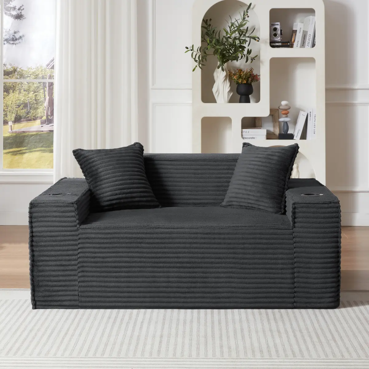 2-Seater Cloud Couch - Modern Compression Sofa, No Assembly Needed, Compact Indoor Living Room & Apartment Furniture