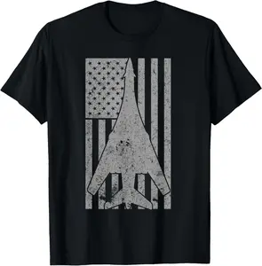 100%cotton B-1 Lancer Supersonic Bomber Airplane Vintage Flag T-Shirt T-Shirt