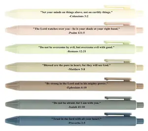Bible Verse Ballpoint Pen, 7pcs/set Black Ink Retractable Ballpoint Pen with Stylus Tip, Creative Religious Gift, Suitable for Bible Study and Daily Use-Christmas gifts