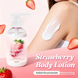 Strawberry Niacinamide Body Lotion 200ML, Fruity Body Lotions, Fruit Scented, Creamy Texture, Smooth Absorption, Hydrating Moisturizer, Skin Care