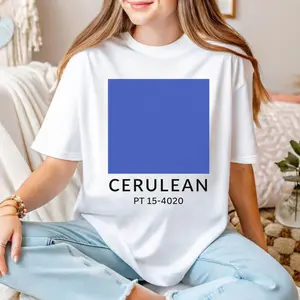 Cerulean Blue TShirt , Pantone Color Quote Sweatshirt Hoodie, Fashion Movie Reference Tee, Minimalist Aesthetic Top, Trendy Runway-Inspired Gift