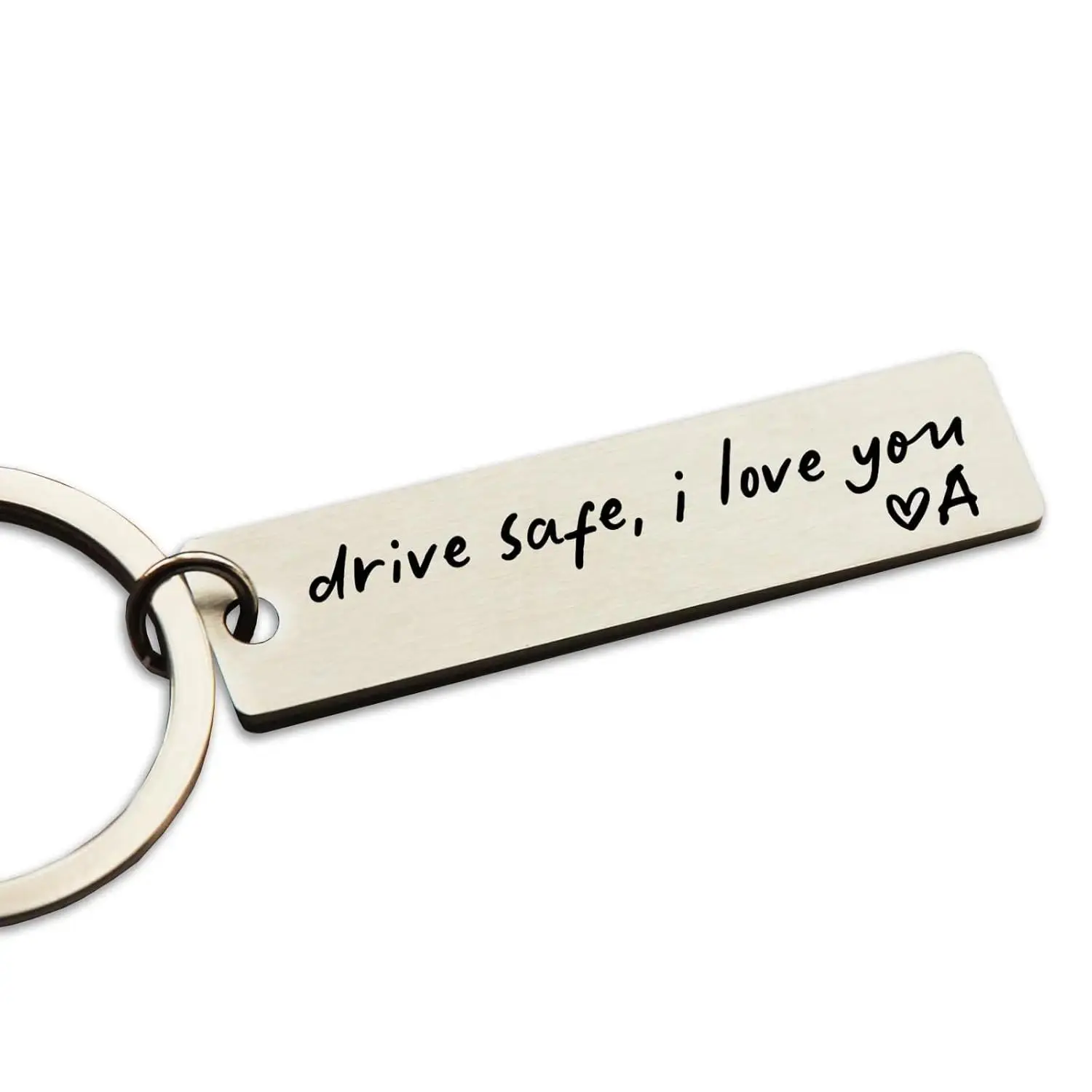 Drive Safe I Love You Initial Personalized Stainless Steel Keychains – Romantic Valentine's Gift, Keychains for Women & Men, Keychain for Car Keys, Thoughtful New Driver Gift,summerwins