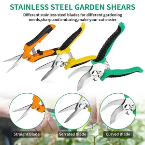 3 Pack Garden Shears Scissors,Pruning Shears, pruning shears for gardening Stainless Steel Blades, Gardening Clippers Hand Pruner With a Gardening Gloves