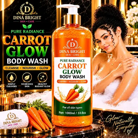 PURE RADIANCE CARROT BRIGHTENING BODY WASH – CARROT GLOW & EVEN-TONE CLEANSE.