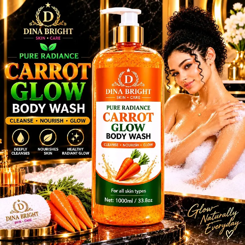 PURE RADIANCE CARROT BRIGHTENING BODY WASH – CARROT GLOW & EVEN-TONE CLEANSE.