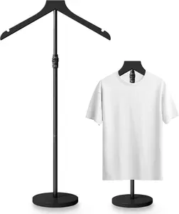 30 to 41 Inch Height Adjustable Shirt Display Stand for Vendors Shop Graduation Party, Stable Ease Assembly Dress Form Clothes Garment Rack, Jacket Coat Hanger Stand, Black