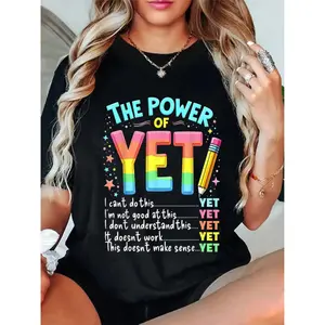 100% Cotton Power Of Yet Teacher Kindness Growth Mindset Inspirational T-Shirt