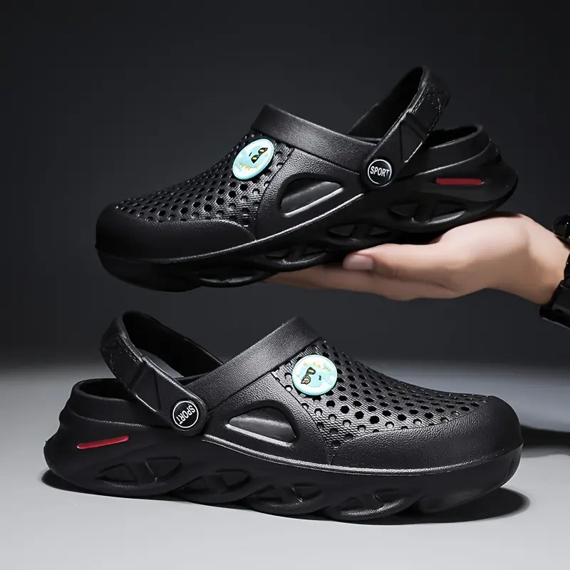 Shoes for Gentlemen Men's Clogs Chic Clogs for Men Comfy Non Slip Men's Solid Colour Hollow Out Clogs Breathable Slippers For Outdoor Activities