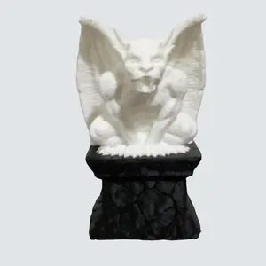 3D Printed Gargoyle Statue with Pedestal Decor Standing Ornaments gothic home