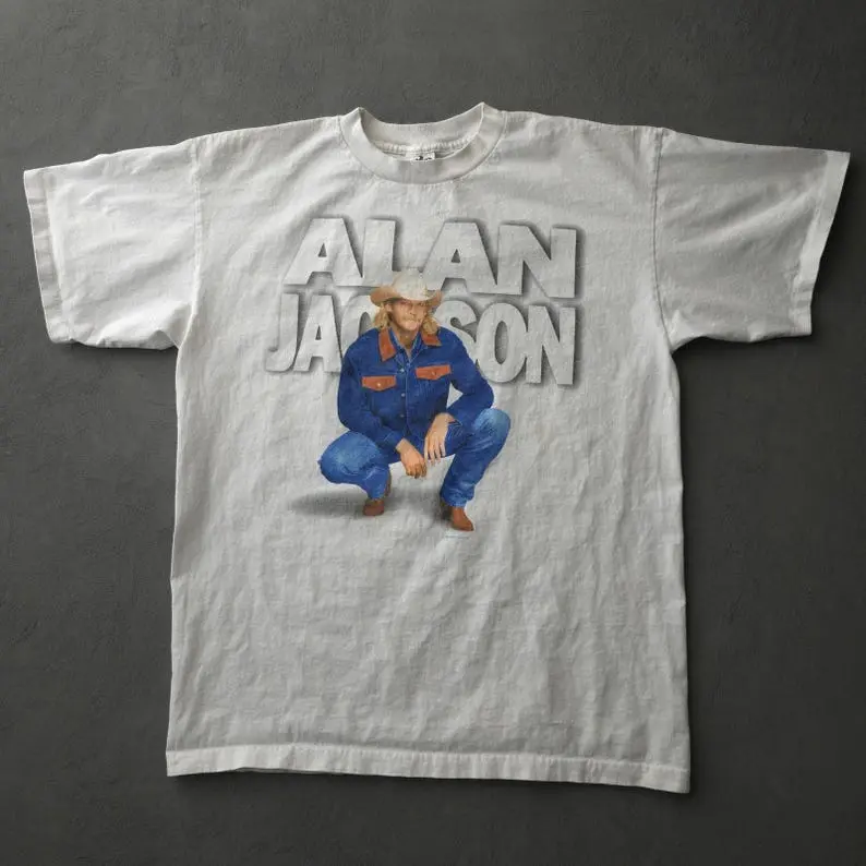 Cronies Alan Jackson T-Shirt, Western Music Festival Casual Summer Streetwear Top, Country Style Gift For Her, Womenswear