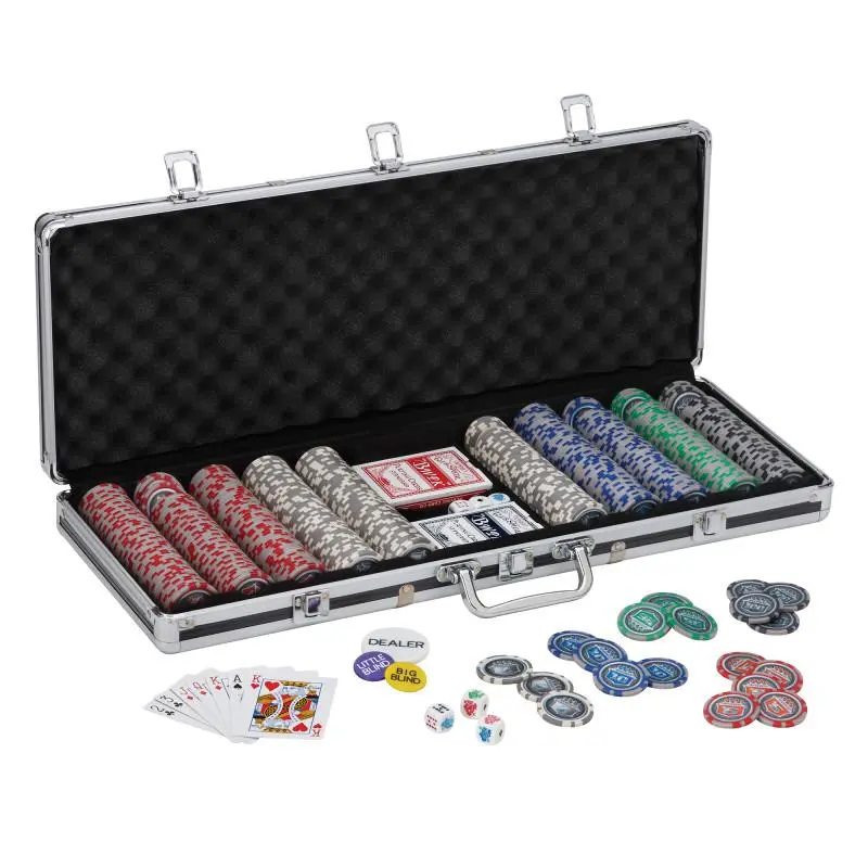 Fat Cat Bling 13.5 Grams 500Ct Poker Chip Set Game Cards Card Deck Box