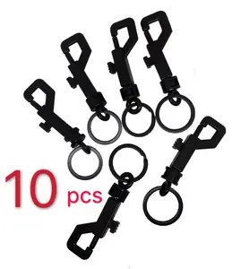 3-6-9-10 Pcs swivel snap Bolt Keychain clips Keychain hooks. 2.75"x0.83" Plastic Spring keychain clasp come with key rings.