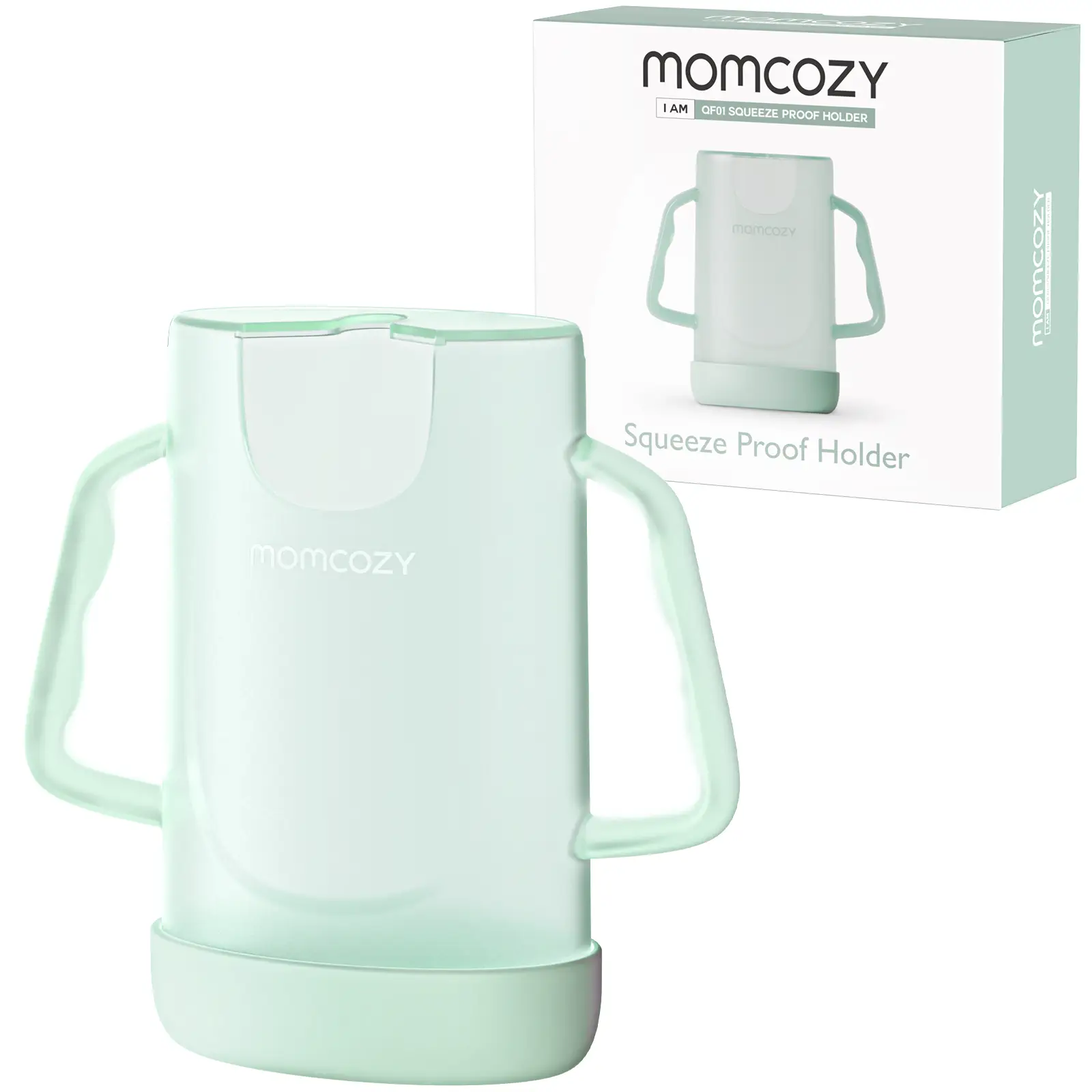 Momcozy Squeeze Pouch Holder for Food Pouches and Drink Boxes, Baby Pouch Holder Allows Baby to Self-Feed and Avoid Messes, Easy to Grip, Comfortable