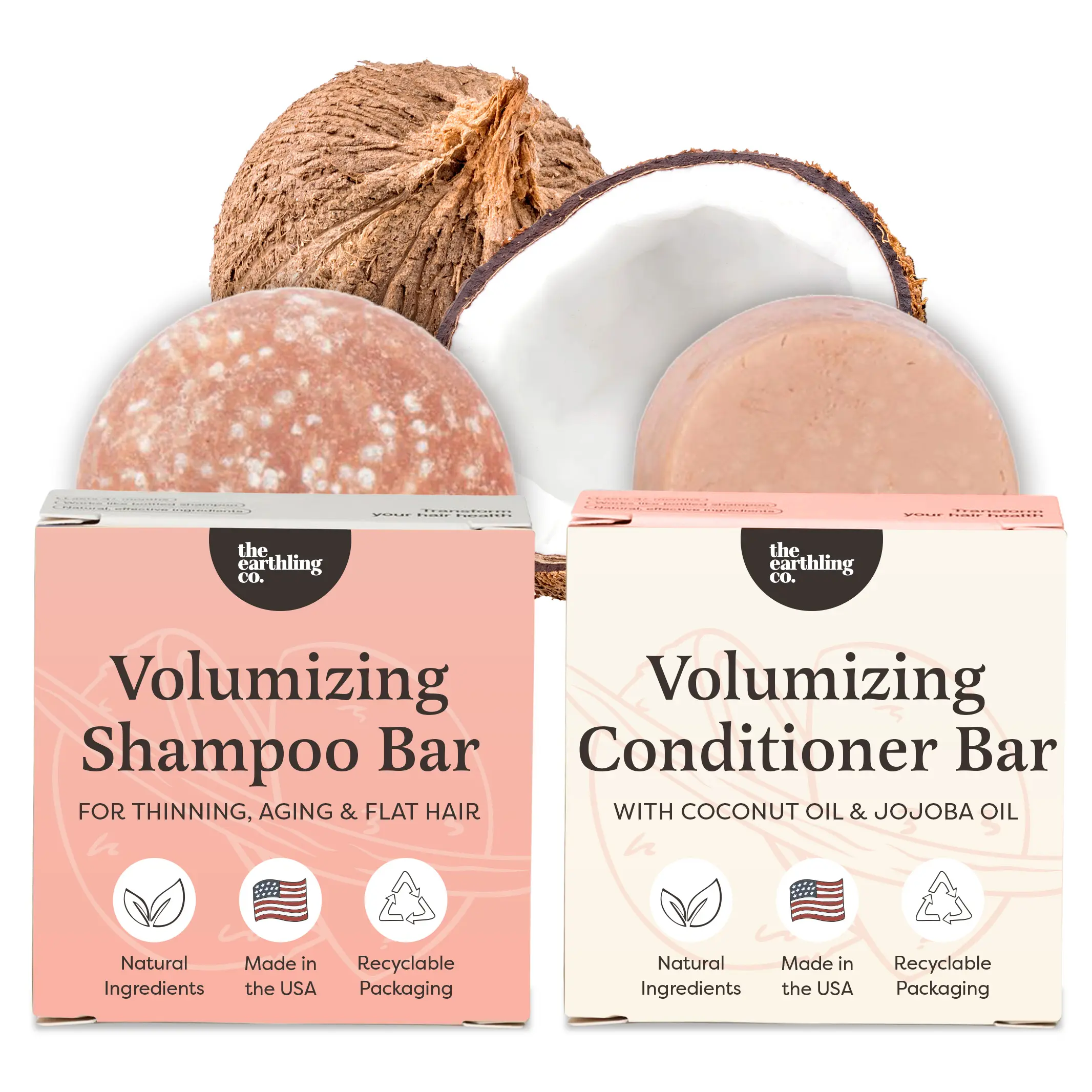 Shampoo and Conditioner Bars for Thickness & Volume