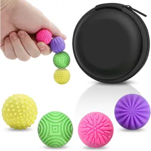 4-Pack Silicone Magnetic Balls Fidget Toys for Adults,Teens, Stress Relief Sensory Toys for ADHD Autism Anxiety,Fun Textures Sensory Adult fidgets Toys,Quiet Executive Desk Fidget Magnets for Office