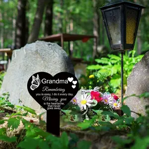 Grandma Remembrance Acrylic Garden Grave Marker, 1 Count Waterproof Sunproof Grave Marker, Outdoor Yard and Grave Decoration, Garden Sculptures Statues