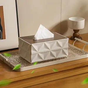 1pc Large Capacity Modern Square Tissue Box with Lid - Polished Plastic Brown Bathroom & Living Room Organizer, Minimalist Tissue Dispenser Suitable for Home, Office Decor, Bathroom Decoration Accessories - Durable Tissue Holder