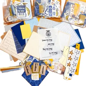 FFA Inspired Junk Journal Kit | Blue & Gold Ephemera Pack